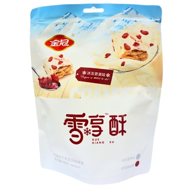 

S24088 GOLDEN CROWN NOUGAT ALMOND XUE XIANG SU PERMEN IMLEK 188GR MAJU BERSAMA