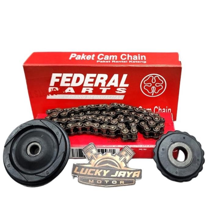 BARU RANTAI KETENG CAM CHAIN GRAND WIN ASTREA 800 SUPRA X LAMA PLUS ROLL KETENG BESAR KECIL PAKET FE