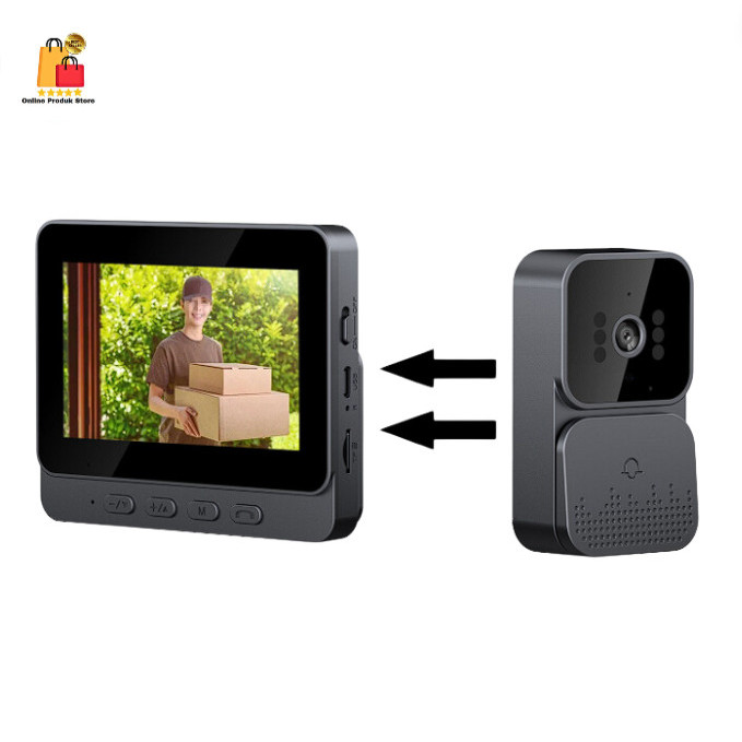 Bel Pintu Rumah Doorbell Video Camera Interkom layar Dengan Monitor