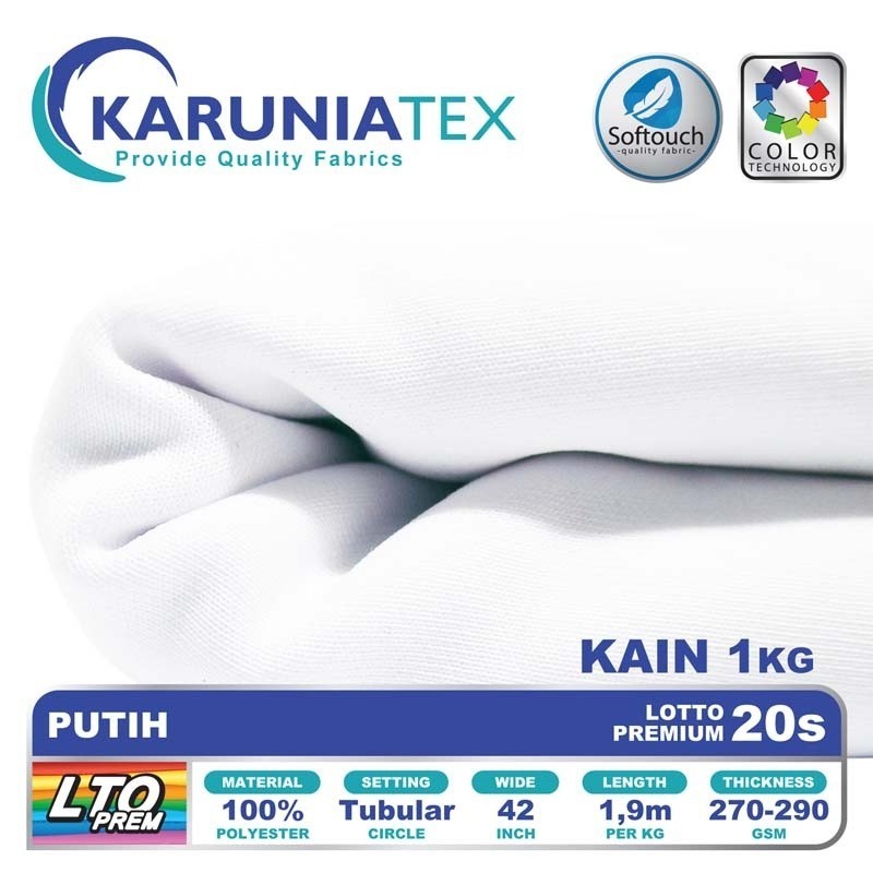 Kain Lotto Premium 20s Kiloan | Putih | Karunia Textile