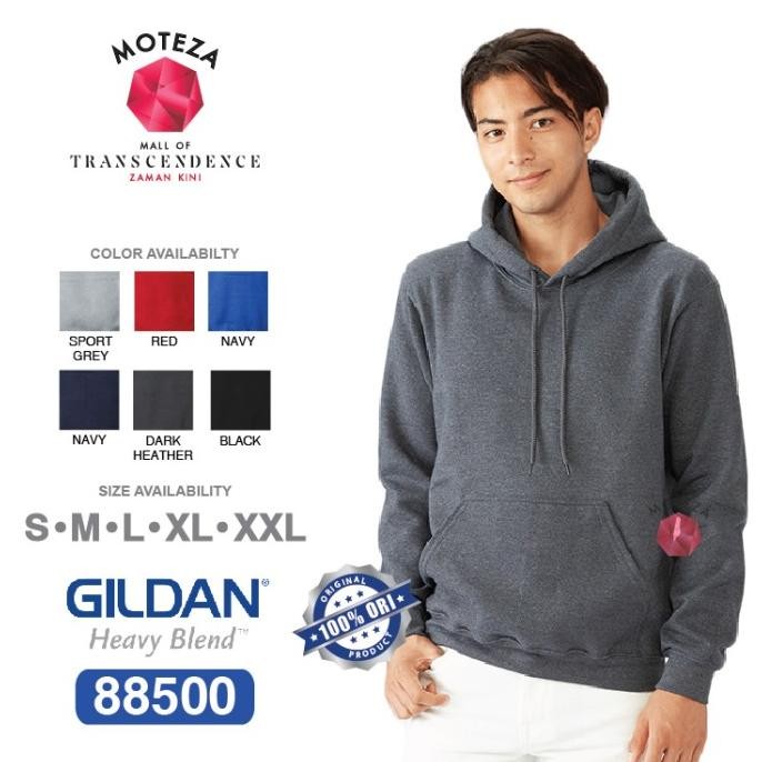 Jaket Sweater Hoodie Polos Original - Gildan Heavy Blend 88500 - Warna Berkualitas