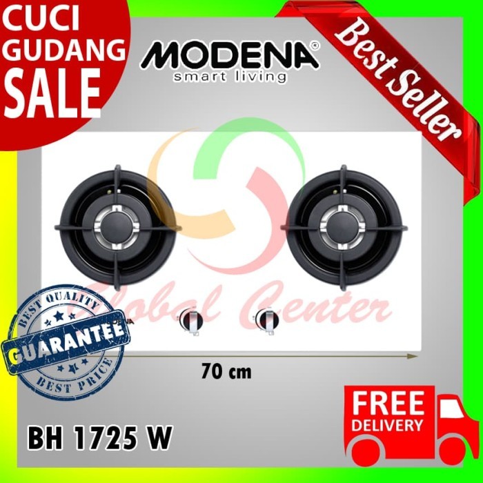 Liel Kompor Tanam Modena Built-In Hob Gas 70 Cm 2 Tungku Bh 1725 W Putih