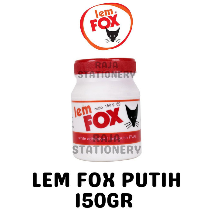 

Lem Fox Putih 150Gr Botol Pvac Kayu Kertas Plamur Tembok White Glue Dus Karton [48Pcs]