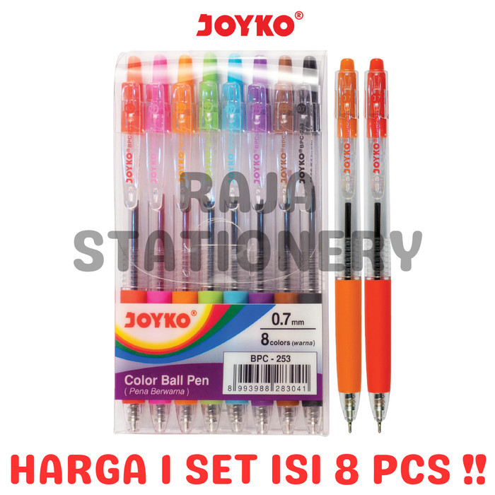 

Joyko Colour Ball Pen Set 8 Colours / Pulpen Warna Joyko Cetek Bpc-253