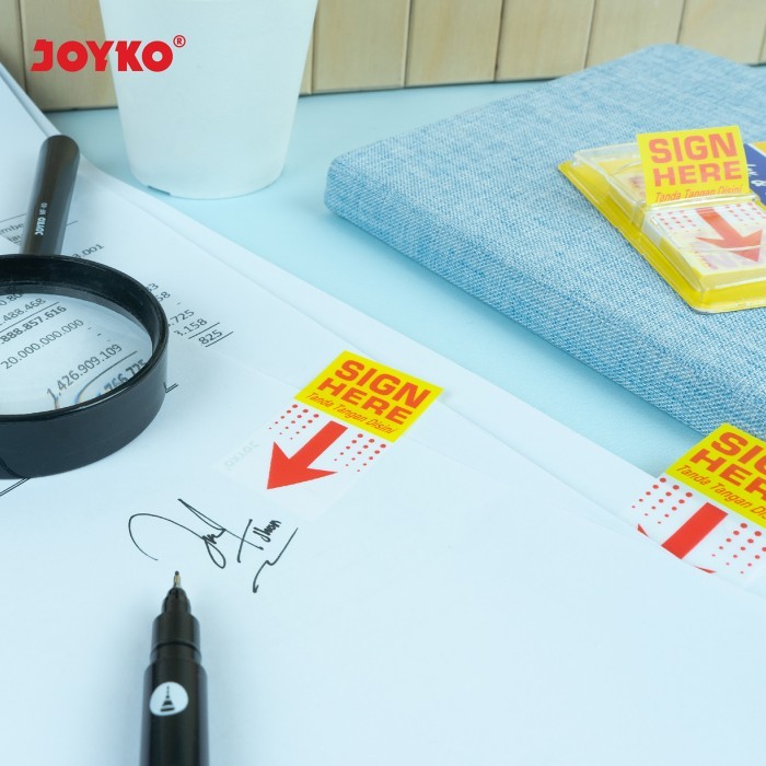 

Joyko Sign Here Memo Stick Index Notes Sticker Tanda Tangan Im-35