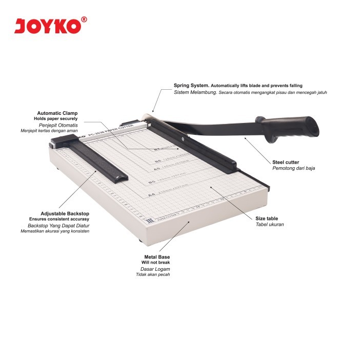 

Joyko Paper Cutter F4 Metal / Pemotong Kertas F4 Besi Joyko Pc-2638