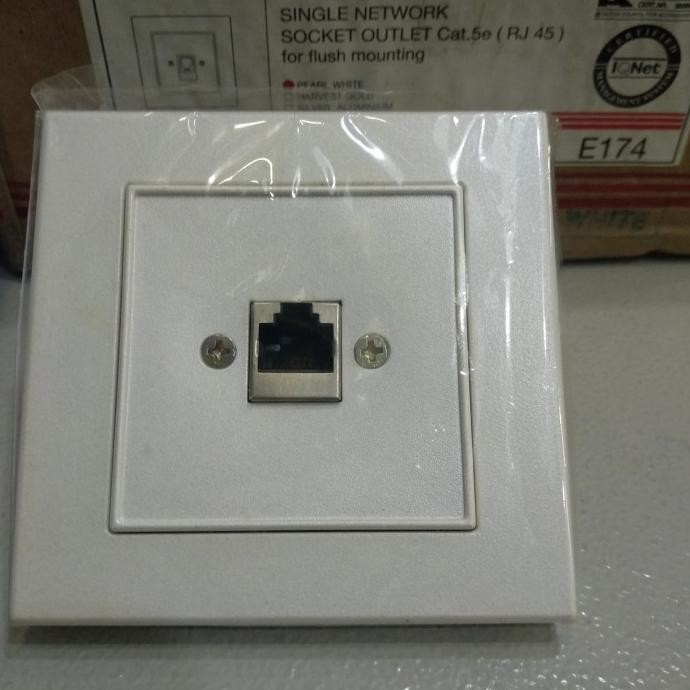 TERBARU STOP KONTAK DATA CAT 5E ( RJ 45 ) BROCO PLANO / OUTLET DATA