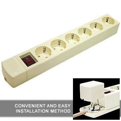 READY STOPKONTAK UTICON 6 LUBANG + SAKLAR ON OFF ASLI KUNINGAN