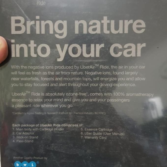 Uber Air Ride Ionizer BLACK AIR PURIFIER (untuk mobil) Best