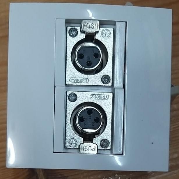 BEST QUALITY STOP KONTAK FACEPLATE OUTLET 2 AUDIO XLR CANON FEMALE