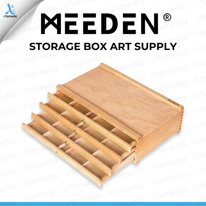 

HOT SALE! Meeden Drawer Storage Box Art Supply Solid Wood Laci Multifungsi