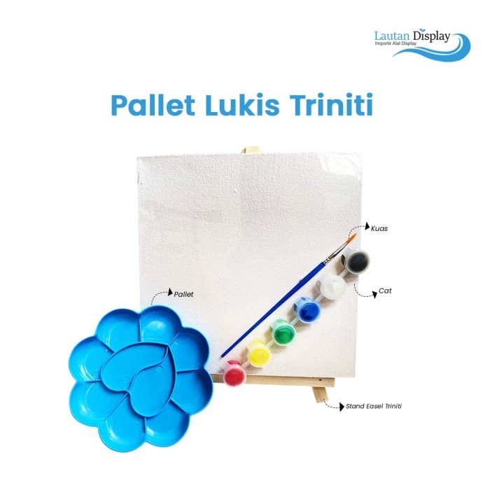 PROMO [Paket Lukis] Stand Mini Easel Lukis Lengkap Kuas, Kanvas dan Palet