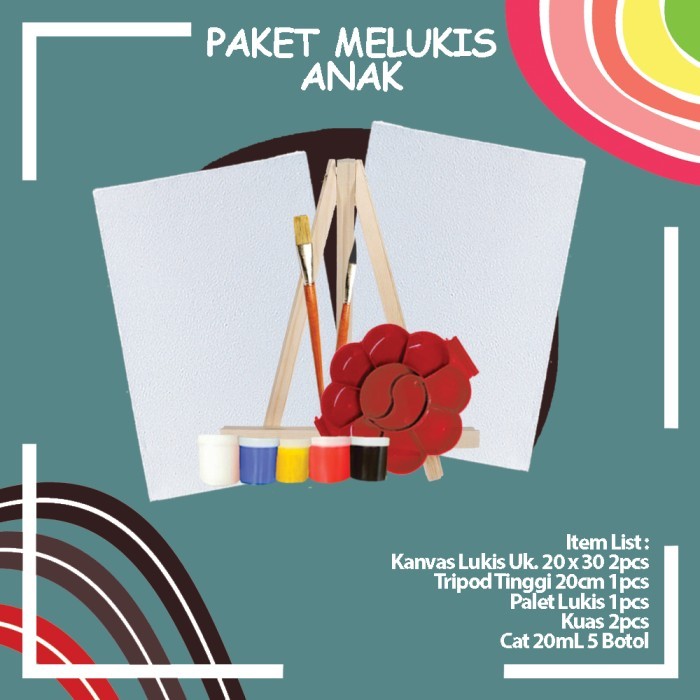 

TERBARU! Paket Melukis Komplit Uk. 20 x 30cm + Easel Murah Berkualitas Lengkap