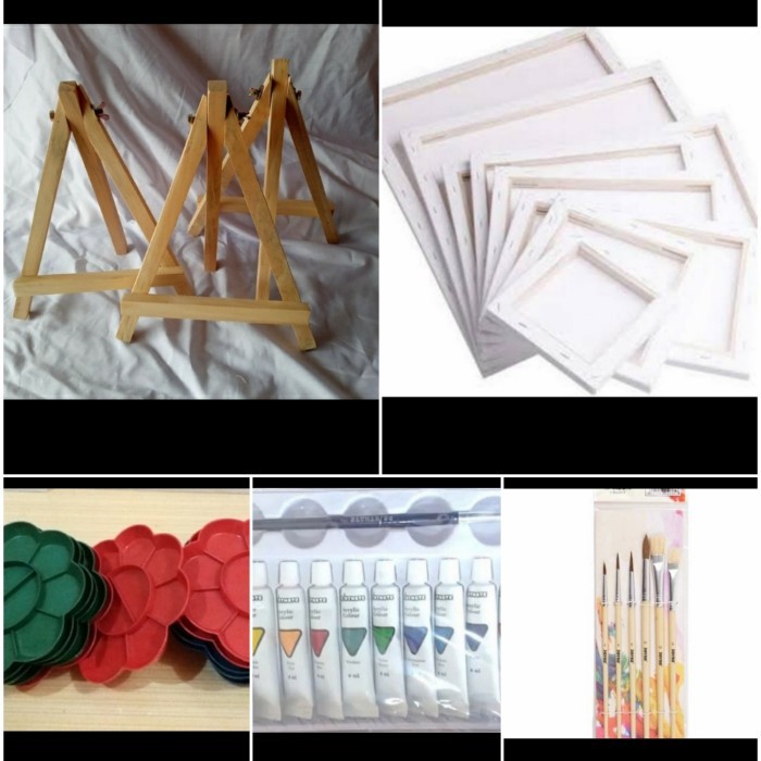 

PROMO! Paket Promo Alat Lukis + Kanvas 20x20 + mini easel