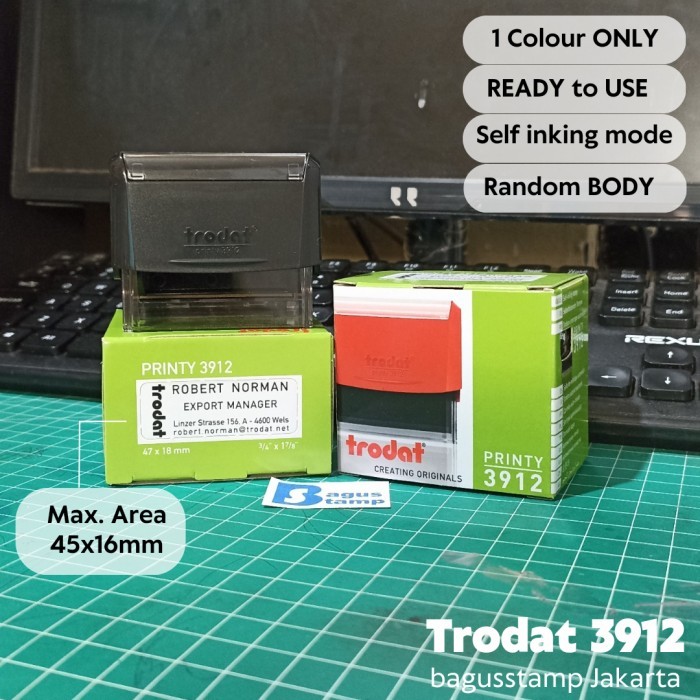 

Stempel Warna Otomatis Custom Design Logo & Nama - Trodat Printy 3912