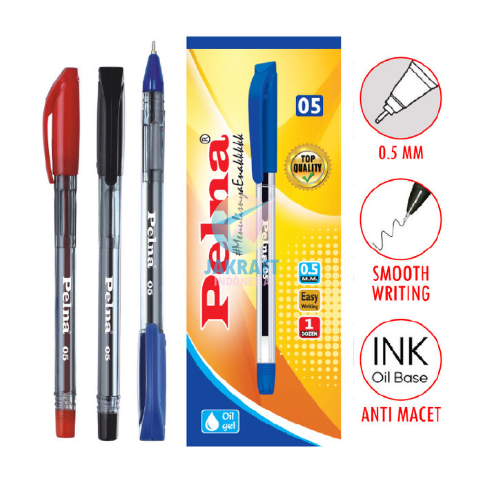 

Pulpen Pen Pelna 05 Seperti Faster Tebal 0.5 Mm Anti Macet Pcs