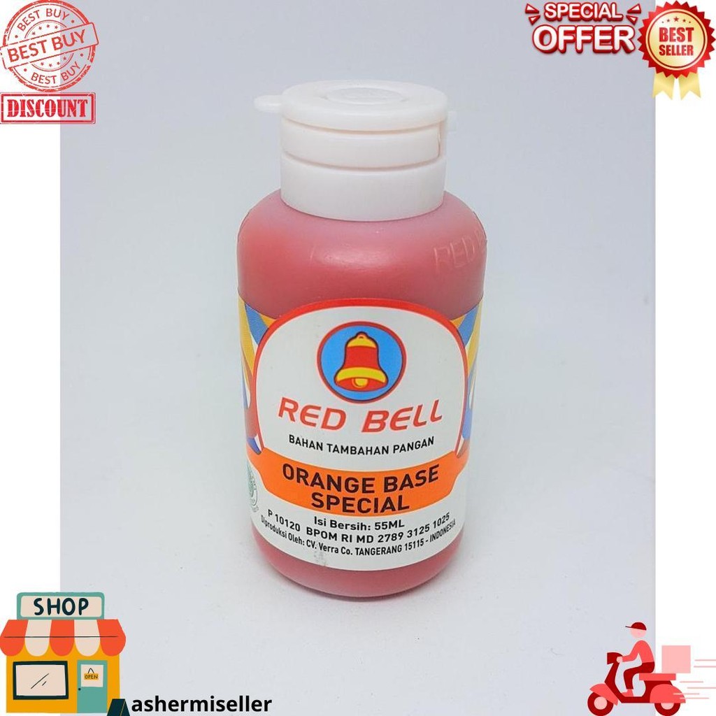 

Perasa Dan Pewarna Red Bell Rasa Orange Base Special 55Ml Bj Promo 1.1