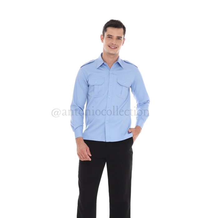 Kemeja Baju Pdl Biru Muda / Kemeja Pdh / Baju Pns / Baju Lapangan Biru Langit