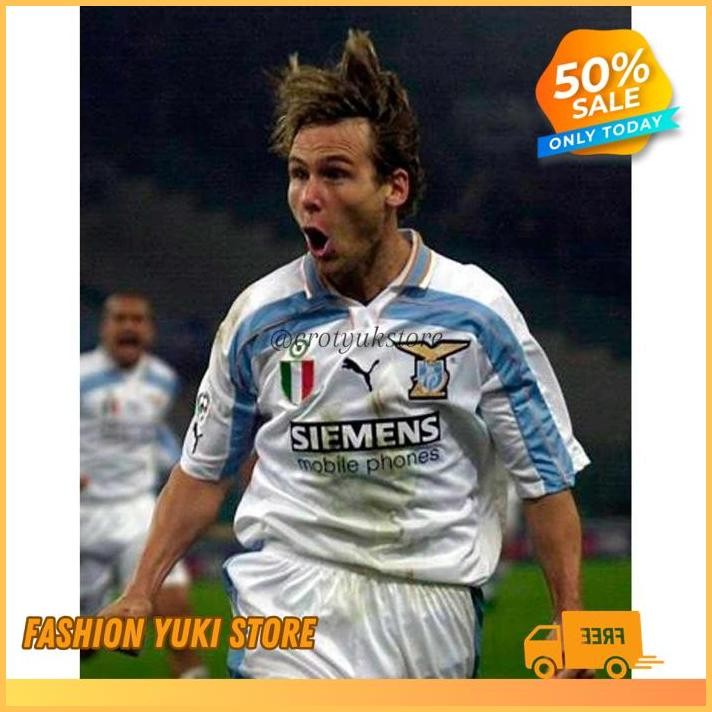 JERSEY BOLA RETRO KLASIK SS LAZIO HOME CENTENARY 00/01 BAJU FUTSAL 2000 2001  OBRAL MURAH INDONESIA 