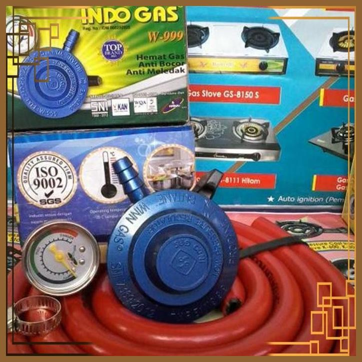 [GKP] BRIGHT GAS REGULATOR WINN GAS T- 999 M + SELANG GAS LPG ANTI MINYAK