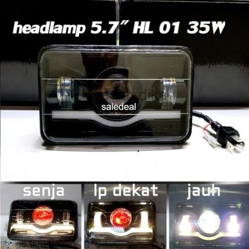 Lampu Headlamp Depan Mobil 5,7 Inch Tipe Hl 01 Mobil Jeep Pick Up L300 Truk Truck Canter 12-24 Volt