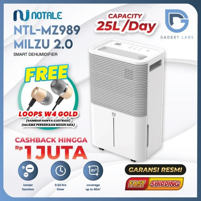 Dehumidifier Ruangan Notale Milzu Smart Dehumidifier 20L/Hari Garansi