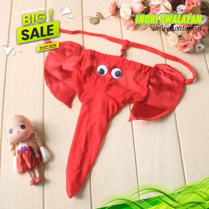 LUCU BELALAI GAJAH TRANSPARAN  CELANA DALAM PRIA LUCU BELALAI GAJAH TRANSPARAN CD GRATIS ONGKIR