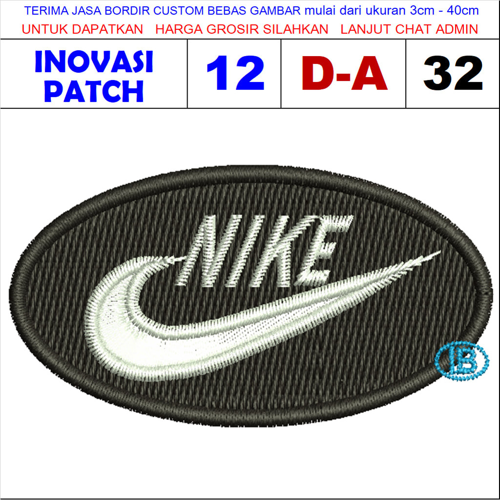 PATCH BORDIR LOGO D-A32 NIKE OVAL INOVASI PATCH REVIEW / TESTIMONI