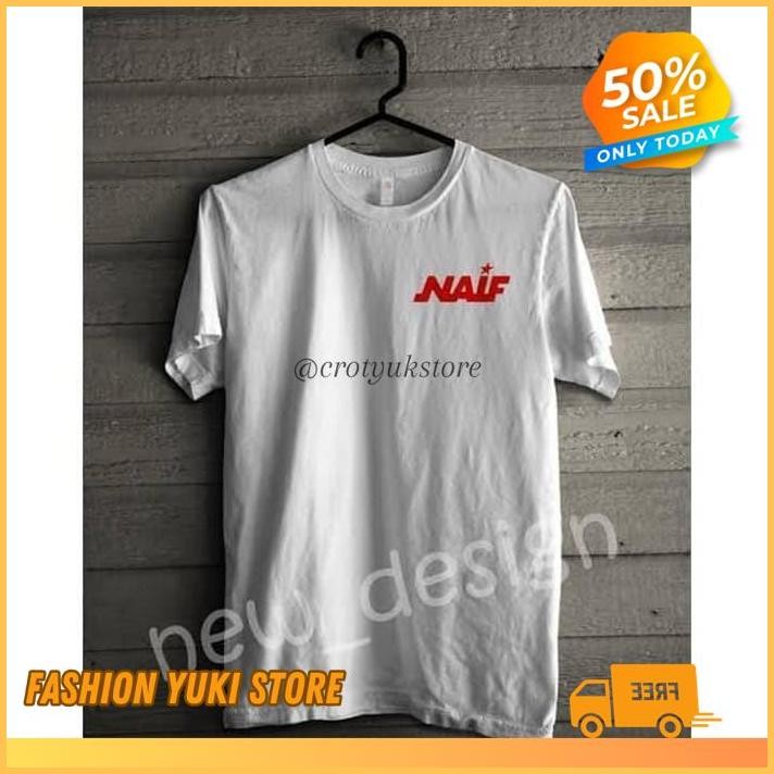KAOS TSHIRT BAJU OBRAL MURAH COMBED 30S DISTRO LOGO KECIL NAIF BAND MUSIK  POLOS CUSTOM INDONESIA PR