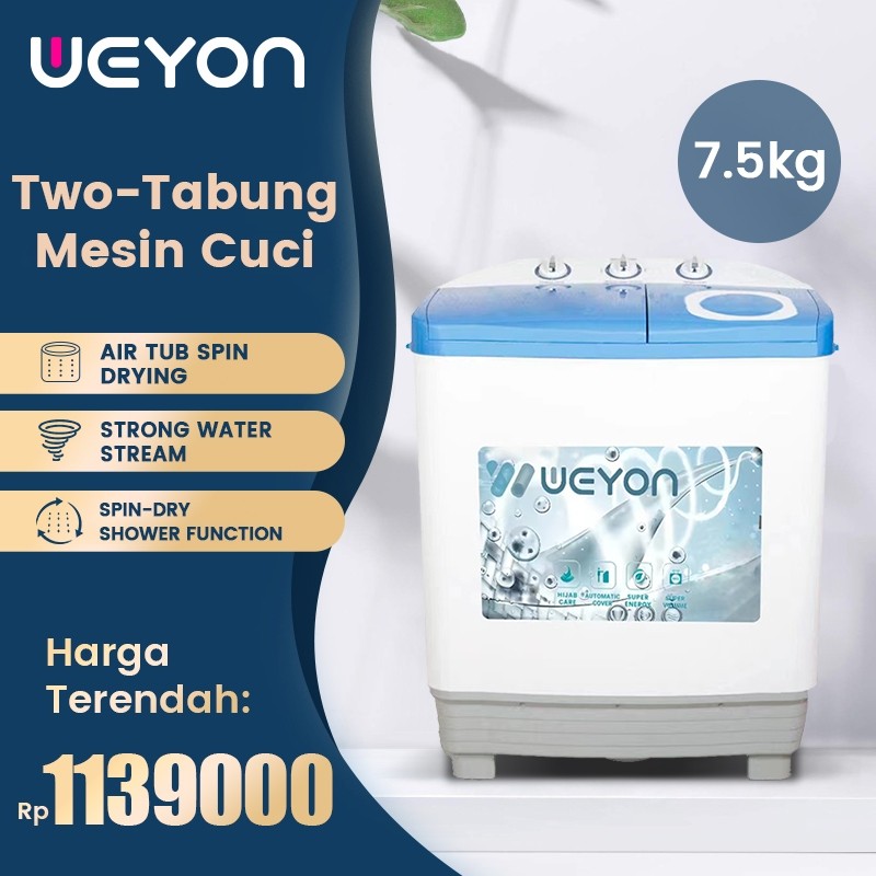 (Garansi 1 tahun)WEYON Mesin Cuci 1 Tabung 2 Tabung 7.5 Kg 8.5Kg Mesin Cuci- kartu garansi(Jangan