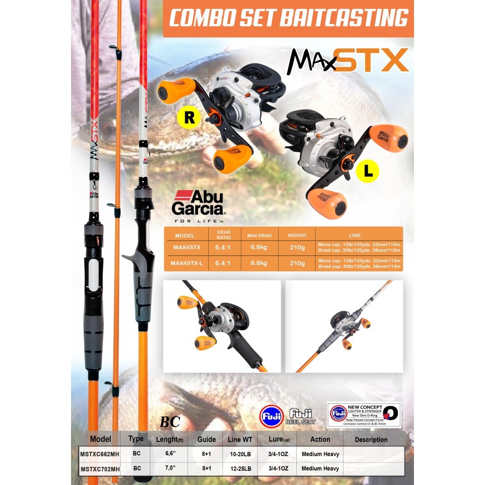 HOT SALE PAKET HEMAT ABU GARCIA MAX STX COMBO BC JORAN MAX STX REEL MAX4 STX