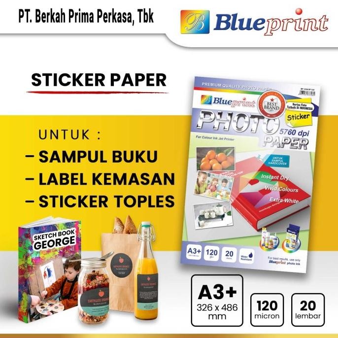 

sale! kertas stiker / sticker paper blueprint a3+ 120 micron