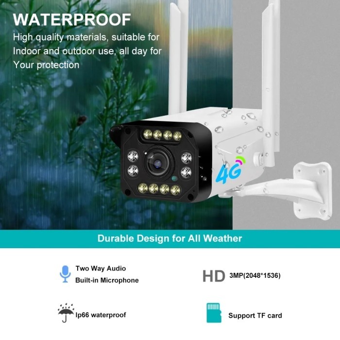 TERLARIS IP Camera CCTV Outdoor YOOSEE Wireless Onvif Wifi praktis Online 8MP ColorVu