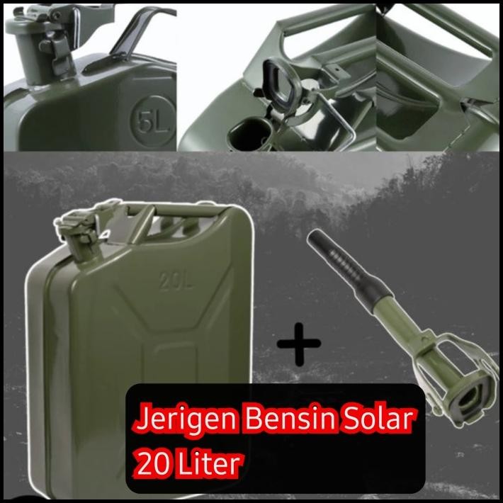 HOT DEAL JERIGEN BENSIN BESI 20 LITER HIJAU - JERIGEN BENSIN SOLAR BESI 20 L 