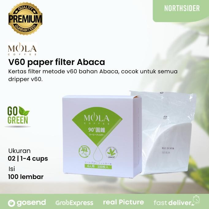 

sale! mola paper filter v60-02w abaca - kertas filter kopi 100 pcs white