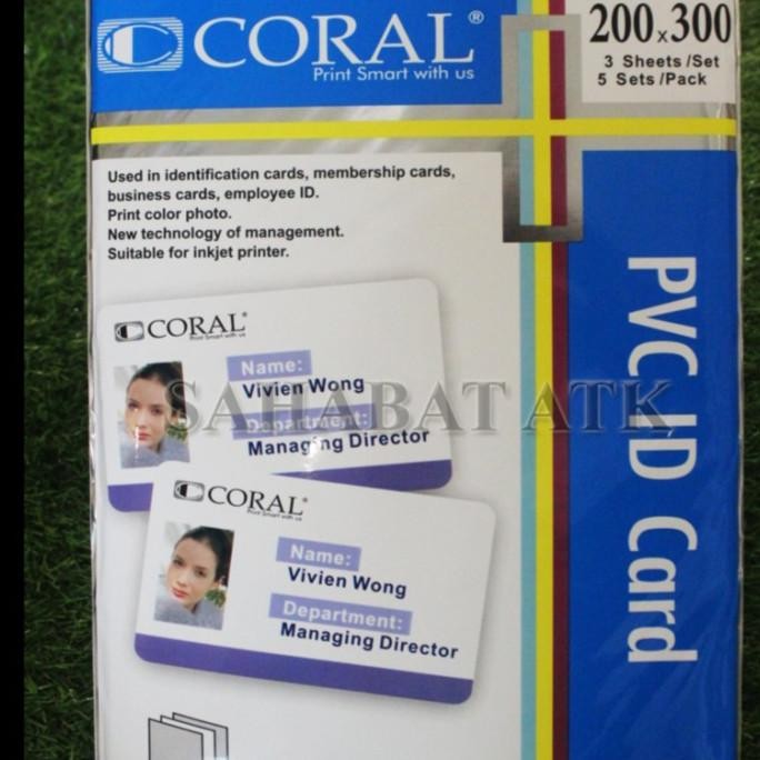 

sale! coral pvc id card,kertas id card