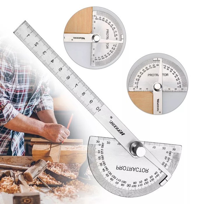 

Penggaris Sudut Busur Derajat Protractor Stainless Steel