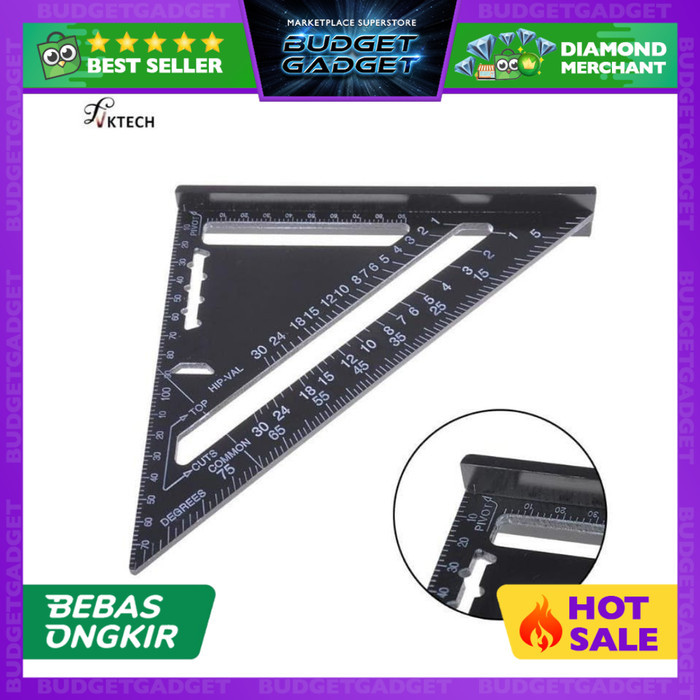 

TERLARIS! VKTECH Penggaris Siku Mistar Triangle Ruler Aluminium 7 inch - A10D01