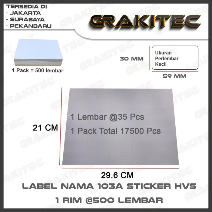 

Label Nama 103a Undangan Sticker Hvs Per Pack Isi 500 Lembar