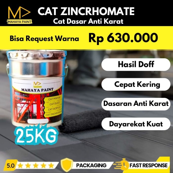 Cat Zinchromate Anti Karat 25Kg Mahaya Paint / Cat Meni Zinchromate