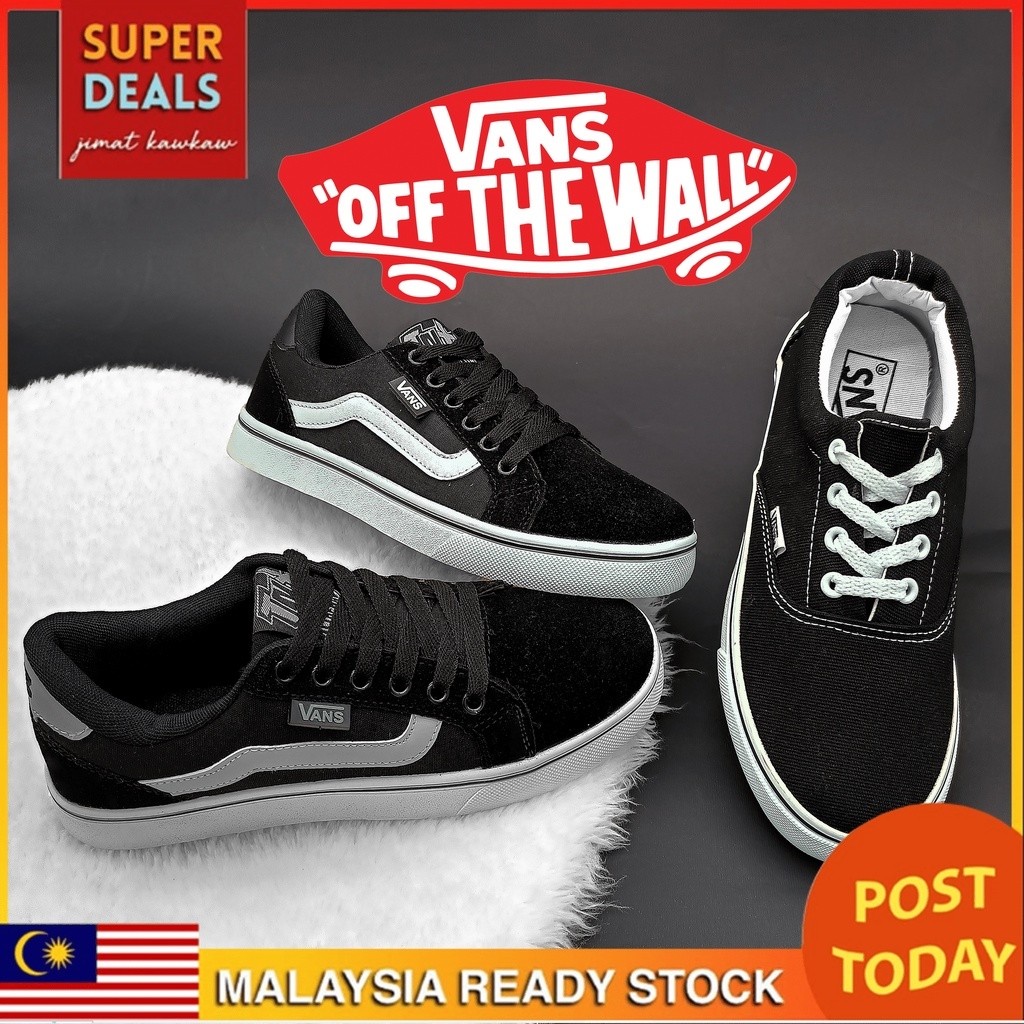 Vans Old Skool Wanita Pria Sepatu Kanvas Hitam Putih Kotak-kotak Sepatu Kets Kasut Perempuan Wanita 
