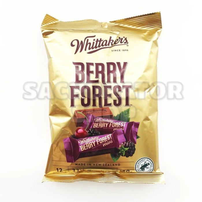 

Coklat Cokelat Ukuran kecil Whitakers Whitaker's Whittakers Whittaker's Mini Sizes Berry Forest