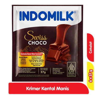 

Indomilk Krimer Kental Manis Swiss Choco 6 x 37 g