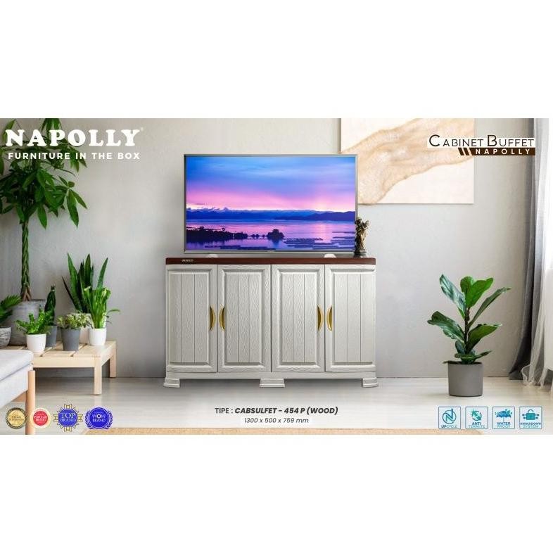 NAPOLLY - CABSULFET 454 Papan - Meja TV Napolly | Bufet TV Plastik | Meja Dengan Lemari | Rak TV Nap