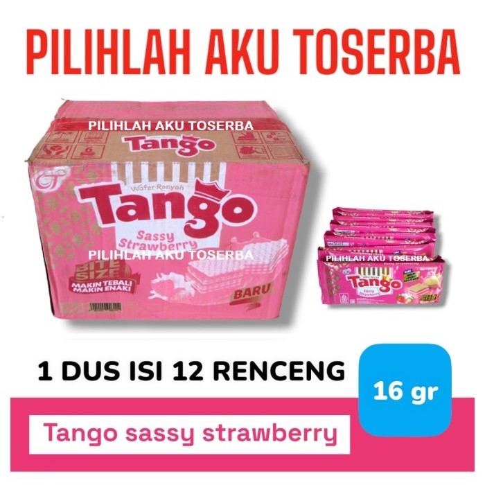 

Tango Wafer SASSY STRAWBERRY - ( HARGA 1 DUS ISI 12 RENCENG )