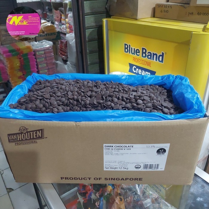 

Van Houten Dark Chocolate Couverture 53,9% Coklat Coin 500gr ( Repack ) Khusus Grab dan Gojek