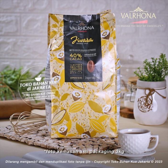 

Valrhona JIVARA 40% Milk Couverture Chocolate 250gr Milk Cokelat Susu