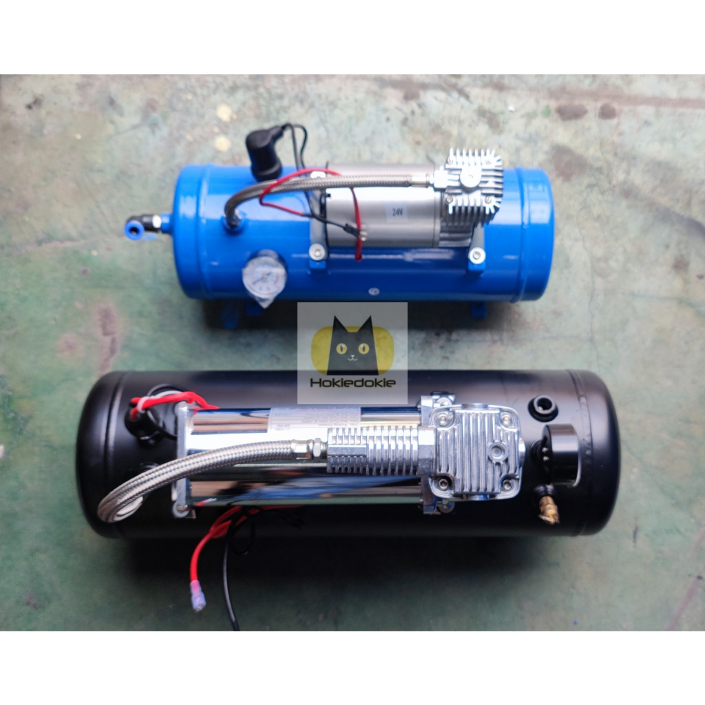Tabung Kompresor DC 10 liter 12v 24v untuk basuri air suspension telolet Heavy Duty