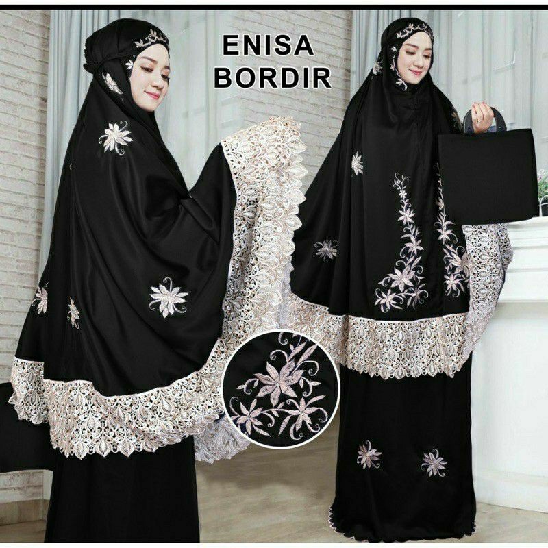 MUKENA DEWASA ENISA BORDIR LANGSUNG + DIAMOND + RENDA