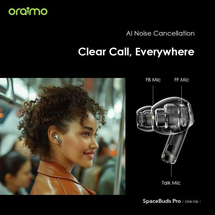 Promo Oraimo Tws Gaming Bluetooth Headset V5.4 Spacebuds Pro Otw-930 Spatial Audio Hybrid 50Db Adapt